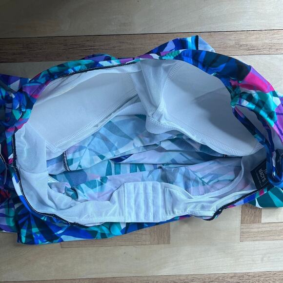 Swim Solutions Bust support Tankini Swim Top Size 16 Hi-Low Multicolor Beachwear - Picture 8 of 10